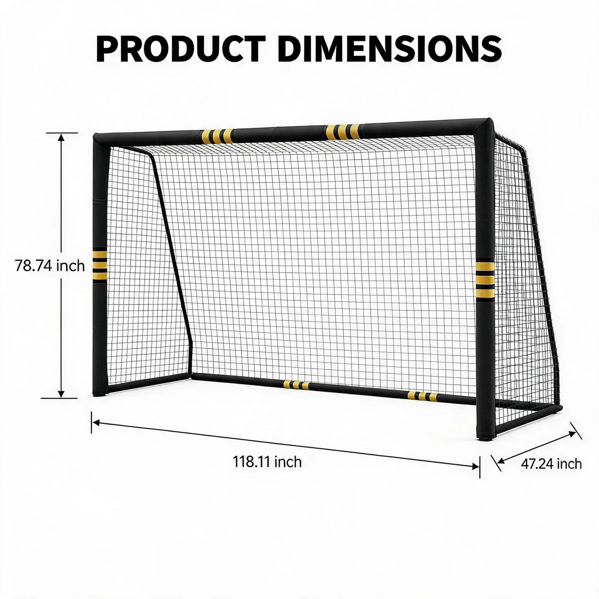 HiMISS Heavy Duty Galvanized Steel Backyard Soccer Goal Net