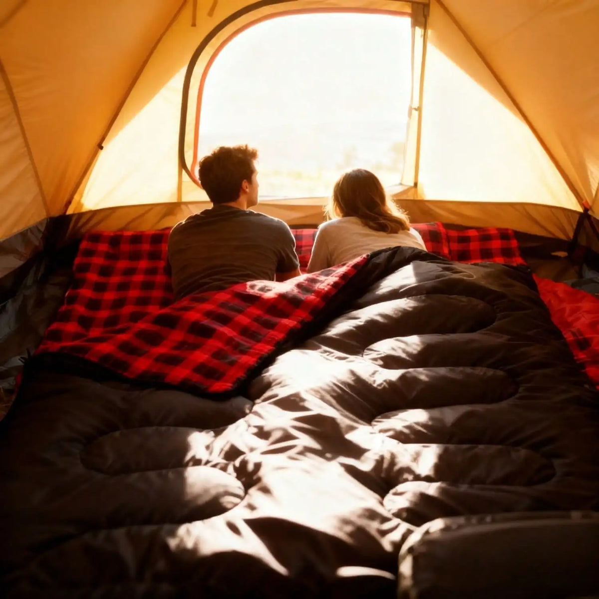 Adult Camping Sleeping Bag With Two Pillows For Cold Weather