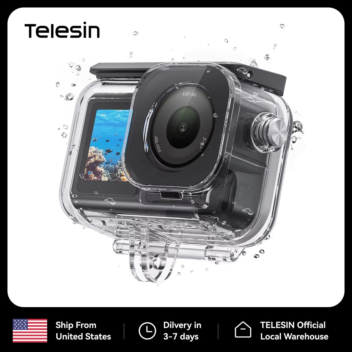TELESIN Waterproof Anti Fog Case for DJI Osmo Action 6