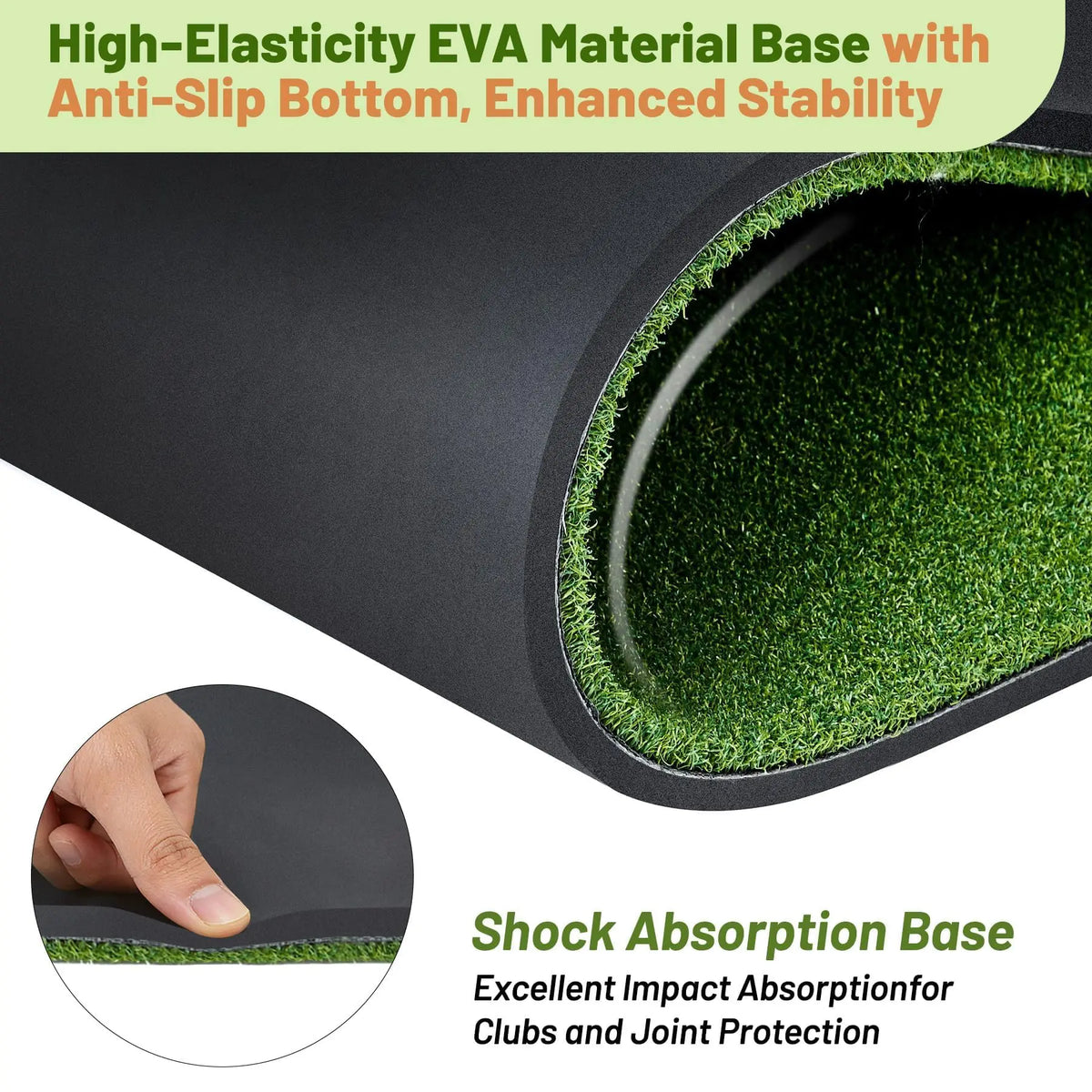 Indoor Outdoor Golf Hitting Mat With Dual Turf Alignment Guide