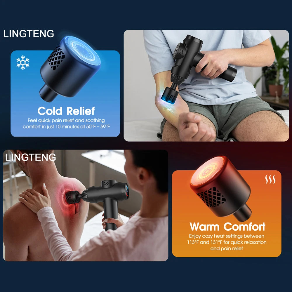LINGTENG Hot Cold Deep Tissue Massage Gun For Muscle Relief