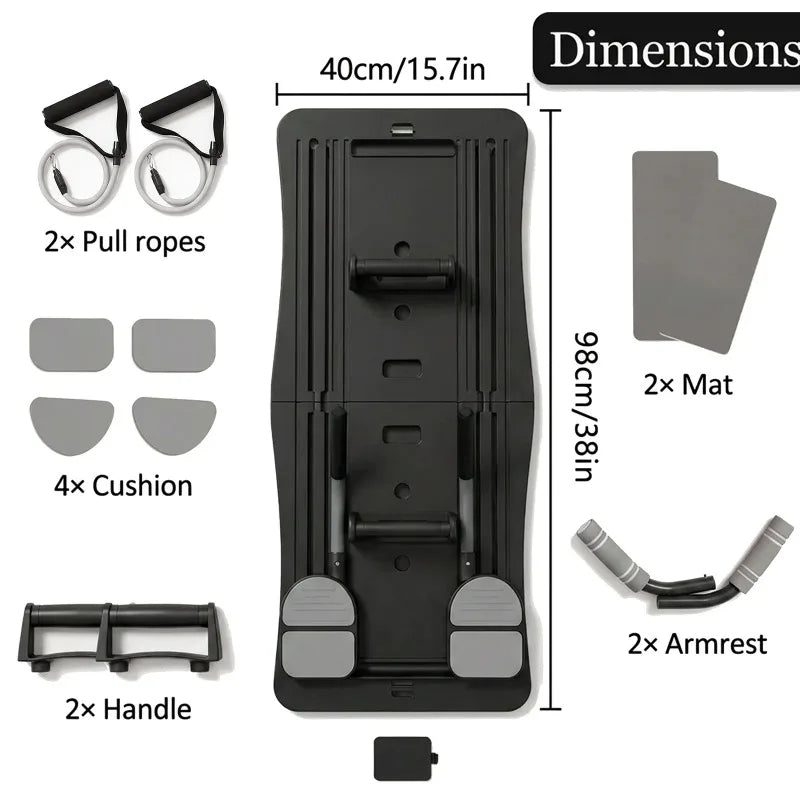 Foldable Multifunctional Home Workout Board With Resistance Bands and Push Up Handles