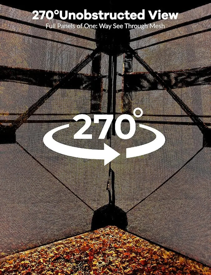 See Through Ground Blind for Hunting With Silent Door