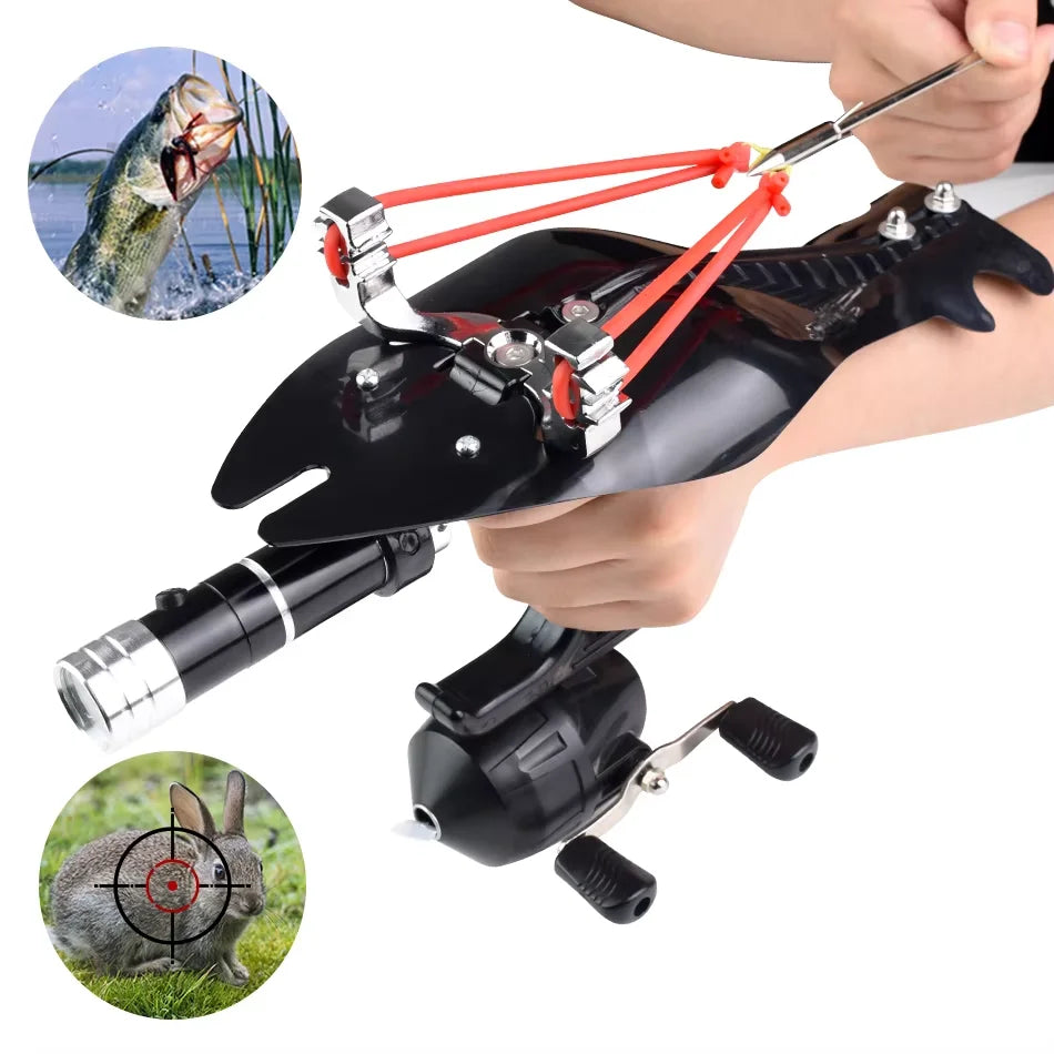 Alloy Fishing Slingshot Kit With Reel And Fish Arrow