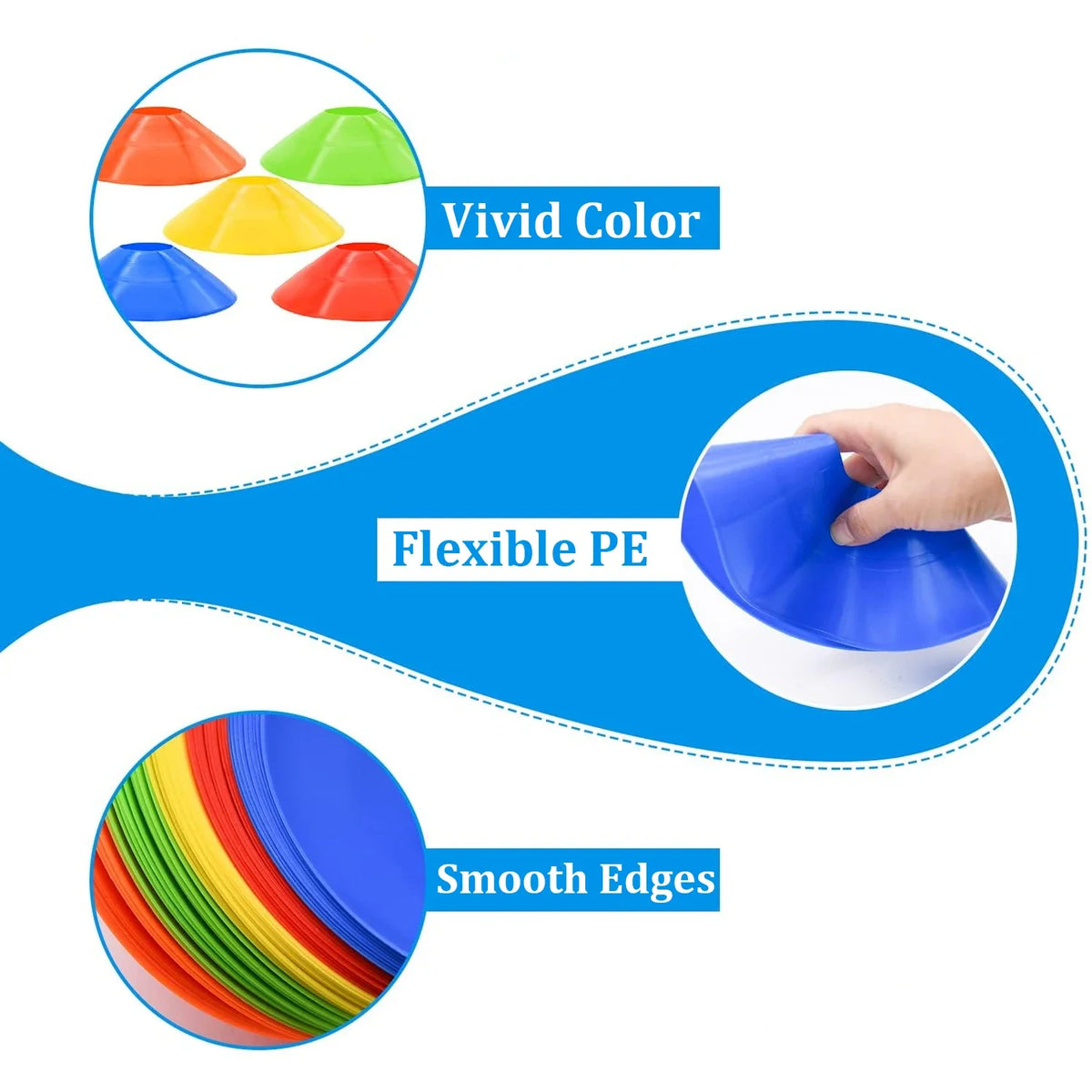 Outdoor Training Disc Cones for Soccer Rugby and Speed Drills