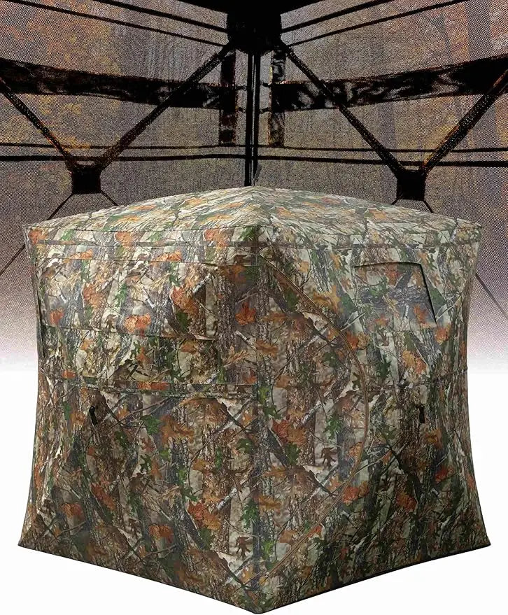 See Through Ground Blind for Hunting With Silent Door
