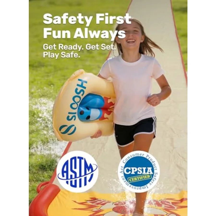 Outdoor Water Slide Bowling Game With Built In Sprinkler