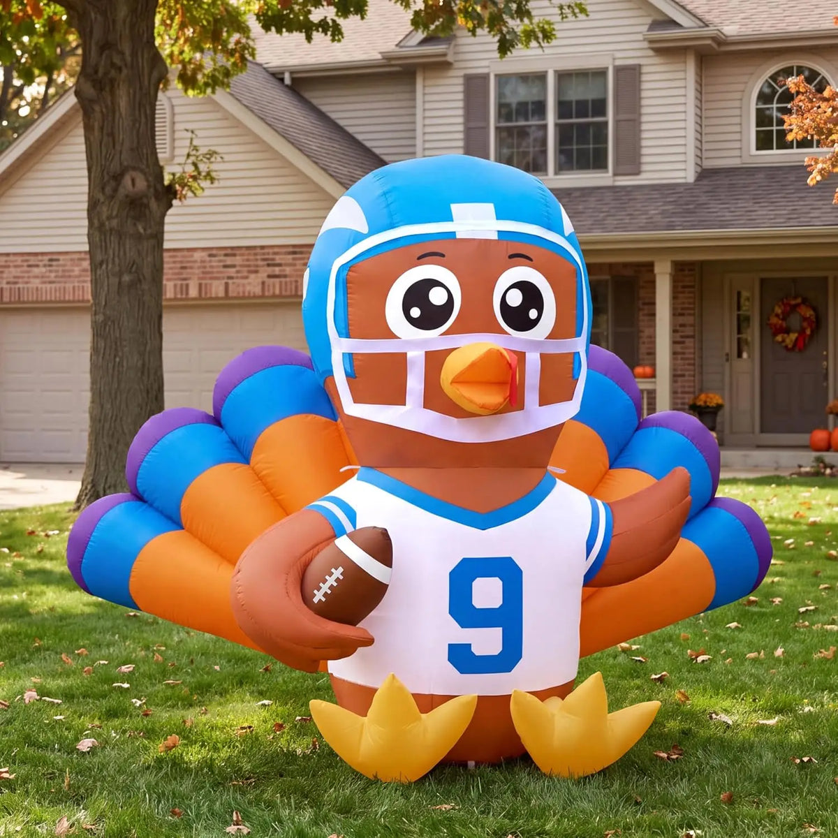 Joyfy Light Up Thanksgiving Turkey Inflatable Outdoor Decoration