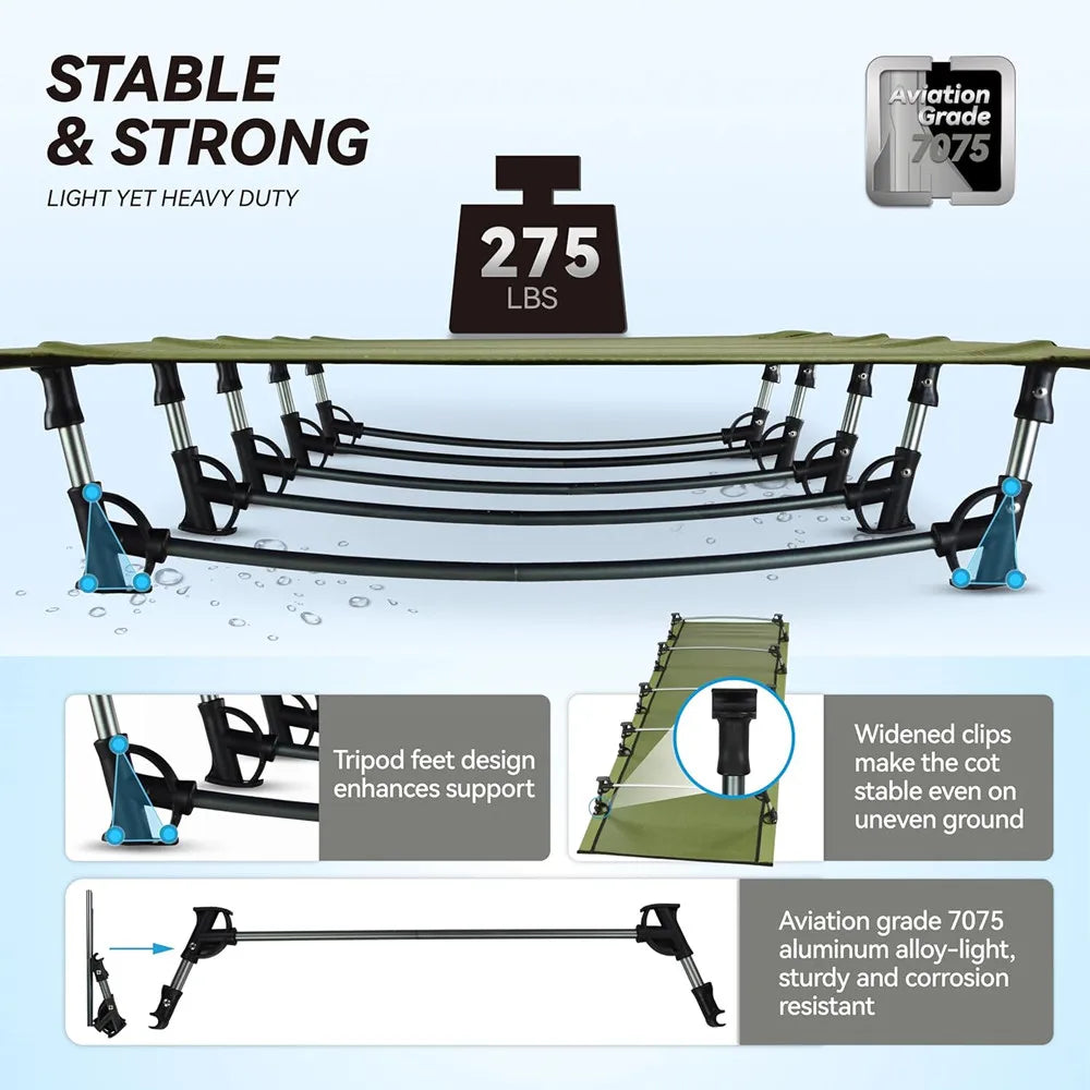 Portable Folding Camping Cot for Outdoor Travel and Backpacking