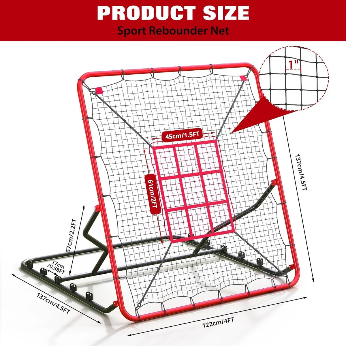 HiMISS Adjustable Multisport Rebounder Net for Baseball Soccer Training