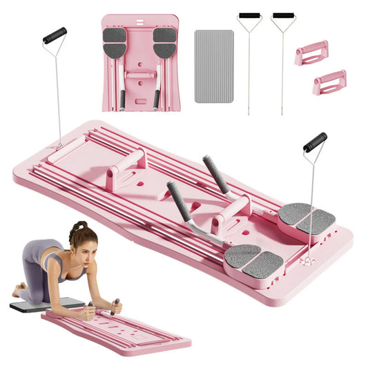 Foldable Multifunctional Home Workout Board With Resistance Bands and Push Up Handles