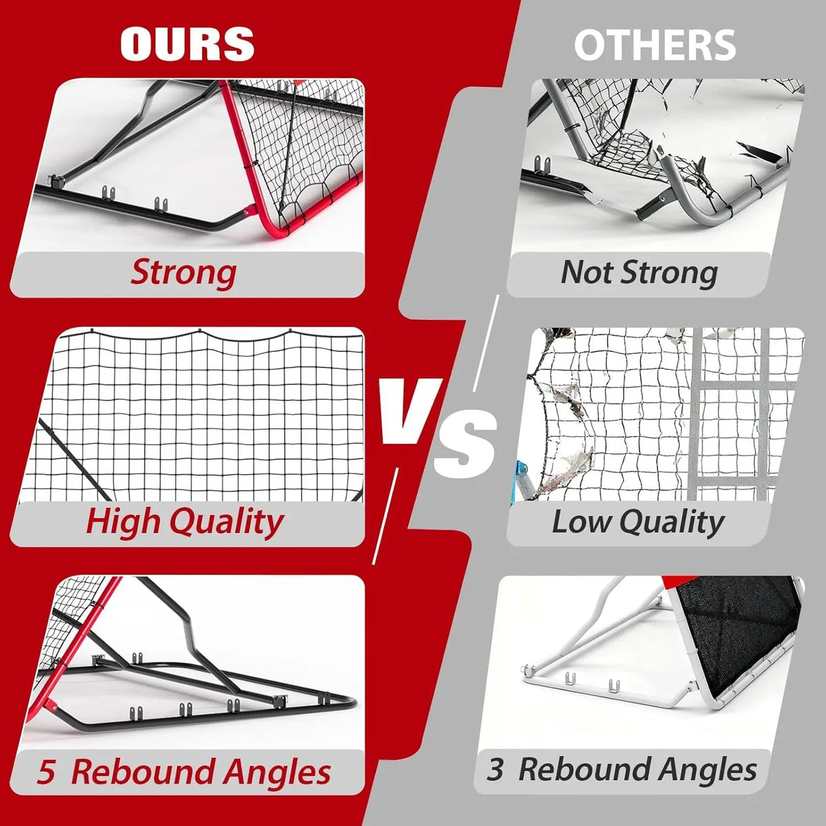 HiMISS Adjustable Multisport Rebounder Net for Baseball Soccer Training