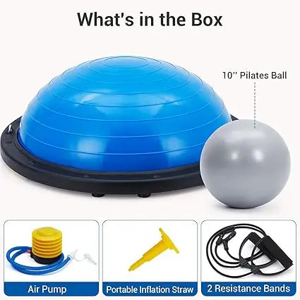 Half Exercise Ball Trainer With Bands for Yoga and Pilates