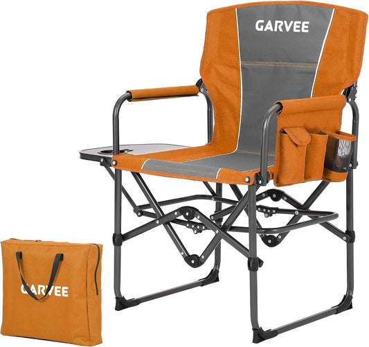 Tacleekii Folding Camping Director Chair With Side Table And Pocket
