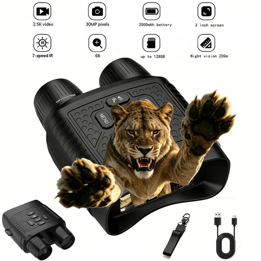 Digital Night Vision Binoculars With Infrared Recording For Wildlife Observation