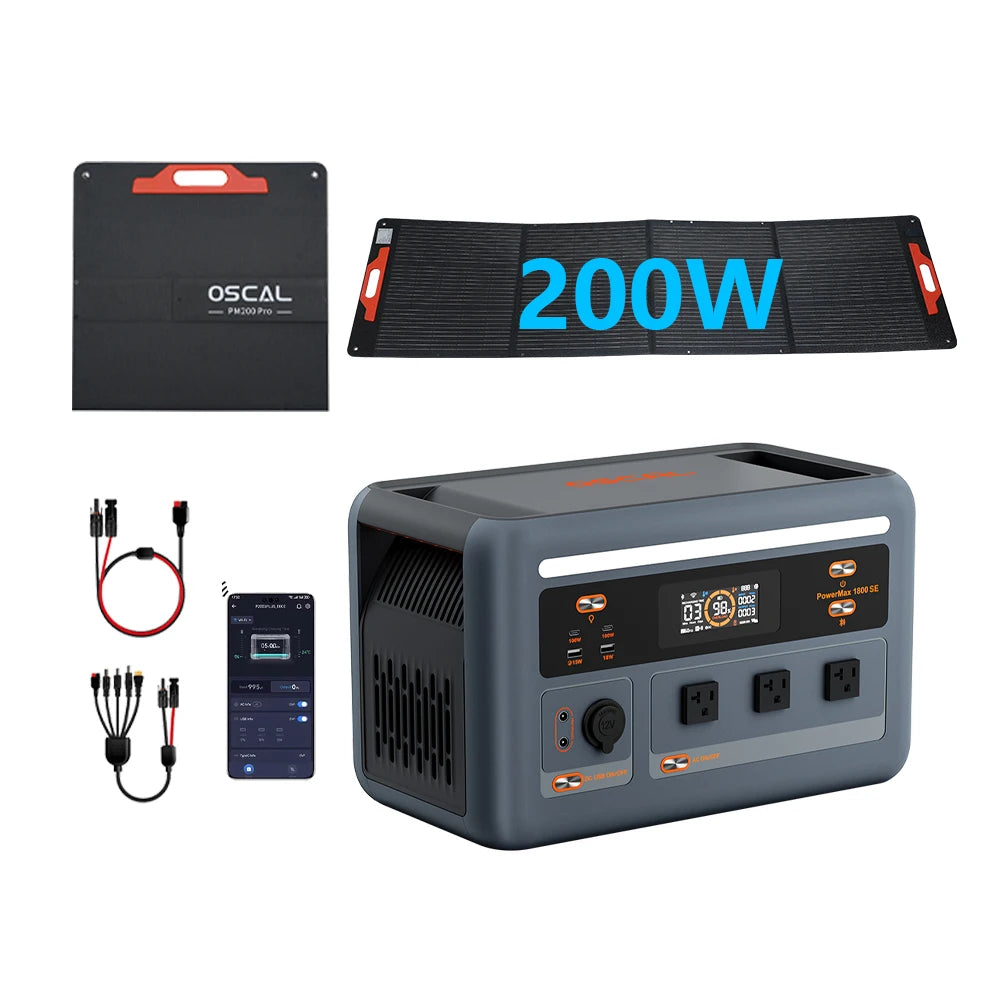 OSCAL PowerMax 1800 SE Portable LiFePO4 Power Station Fast Charging