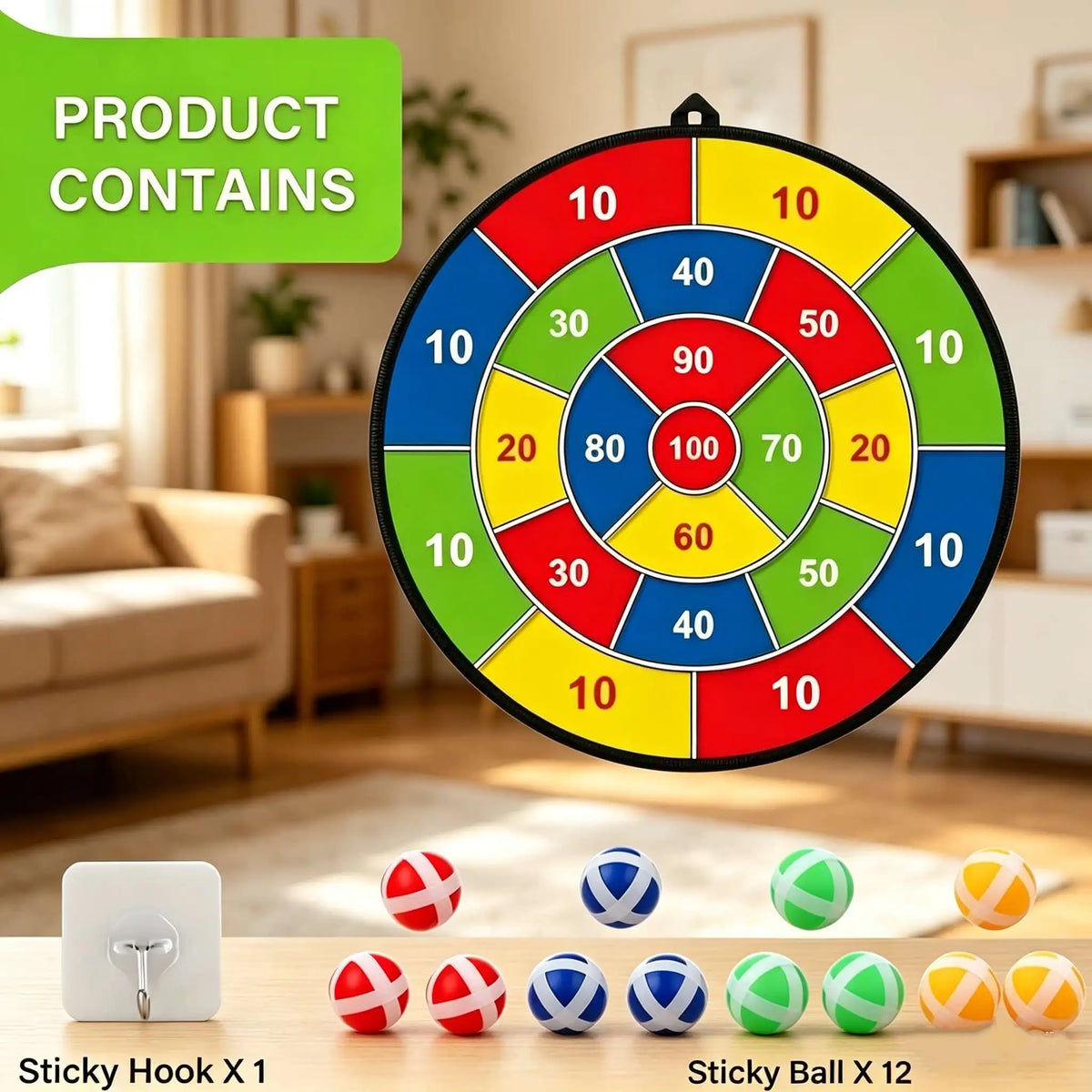 Sticky Ball Dart Board Game for Family Fun and Learning