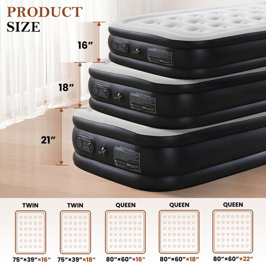 JHK Air Mattress With Non Slip Base For Home Camping