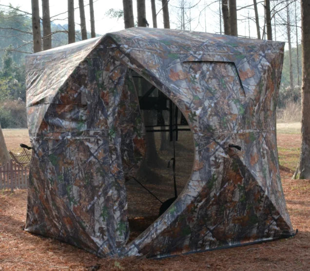 See Through Ground Blind for Hunting With Silent Door