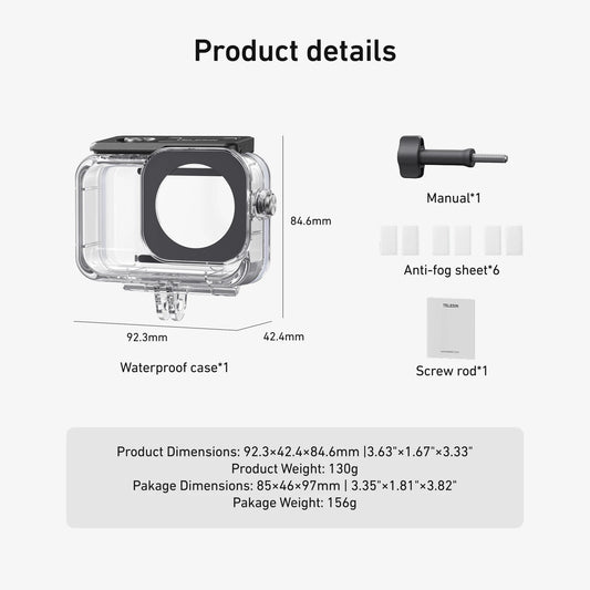 TELESIN Waterproof Anti Fog Housing For DJI Osmo Action 6