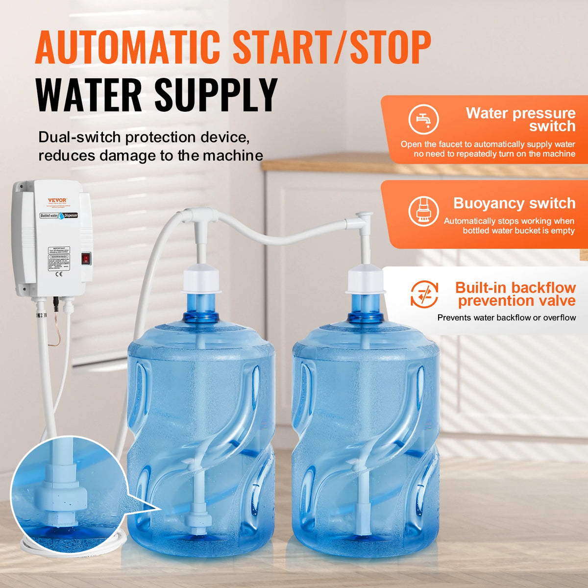 SucceBuy Automatic Double Pipe Electric Water Dispenser Pump System