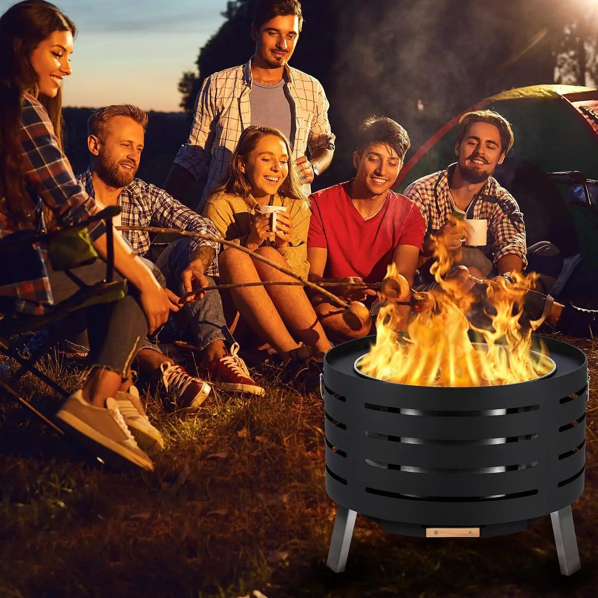 Garvee Smokeless Tabletop Fire Pit With Ash Pan And Cover