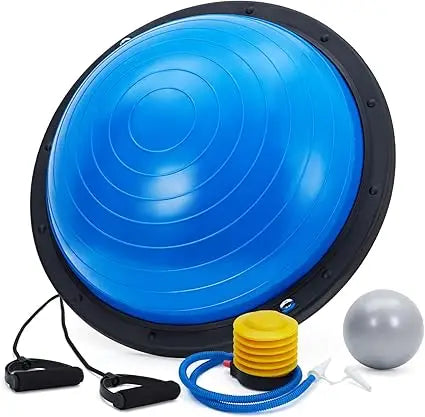 Half Exercise Ball Trainer With Bands for Yoga and Pilates