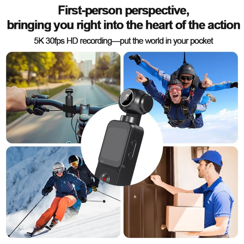 Pocket 5K Action Camera With 270 Degree Rotatable Lens WiFi