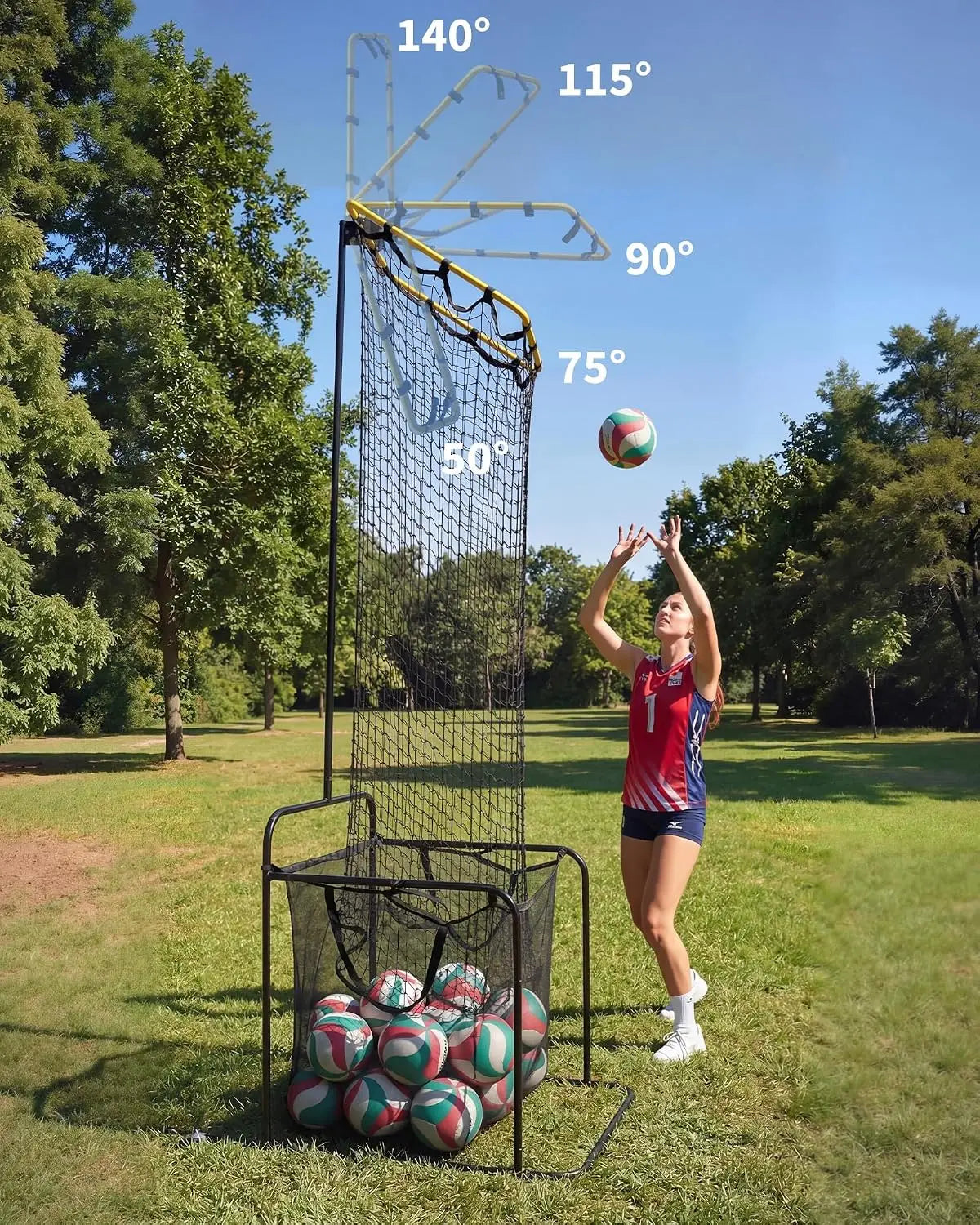 HiMISS Volleyball Setter Training Net With Ball Return System