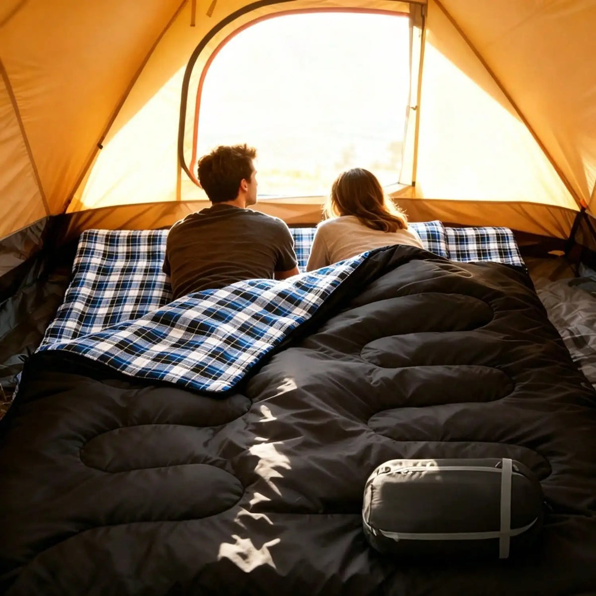 Adult Camping Sleeping Bag With Two Pillows For Cold Weather