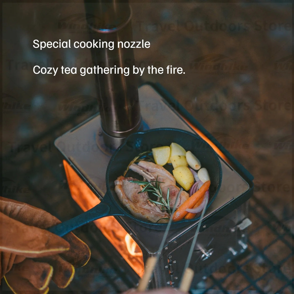 Naturehike Wood Burning Tent Stove With Glass Door And Chimney