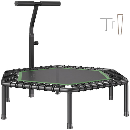 SucceBuy Mini Trampoline With Adjustable Handle For Indoor Workouts
