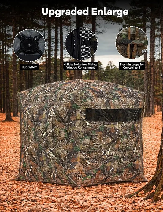 See Through Ground Blind for Hunting With Silent Door
