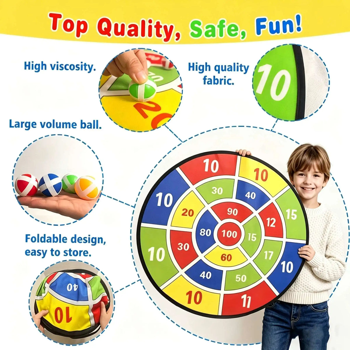 Sticky Ball Dart Board Game for Family Fun and Learning