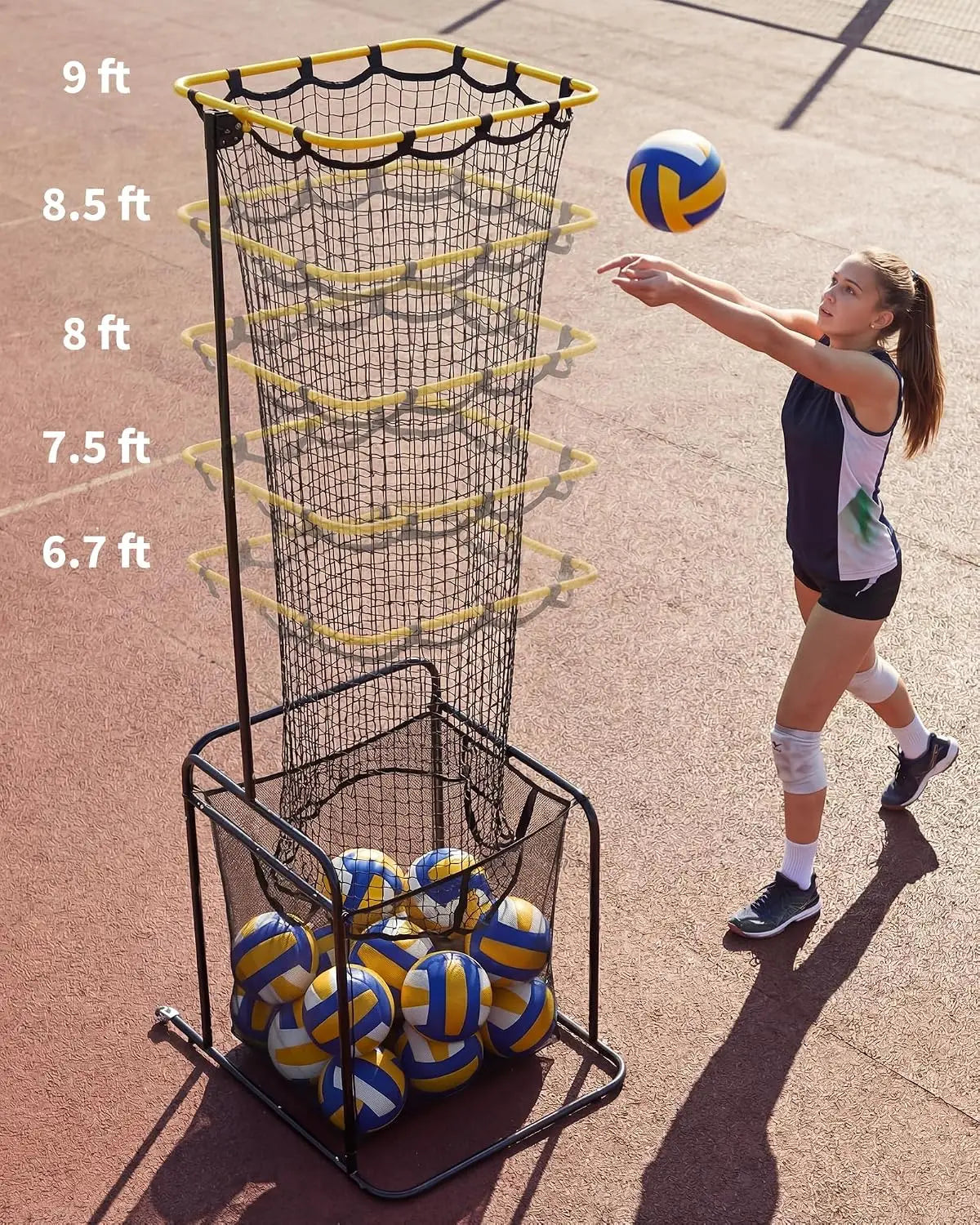 HiMISS Volleyball Setter Training Net With Ball Return System