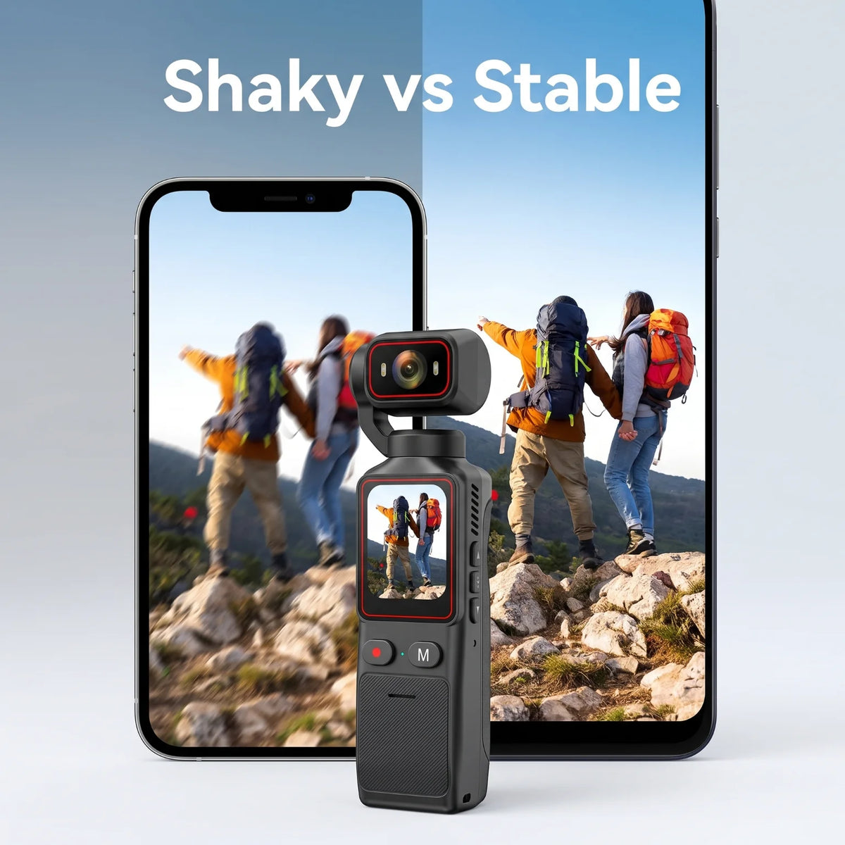 Portable Three Axis Pocket Gimbal Camera for Vlogging and Travel