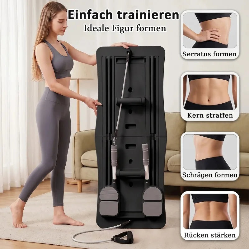 Foldable Home Workout Board With Resistance Bands Push Up Handles