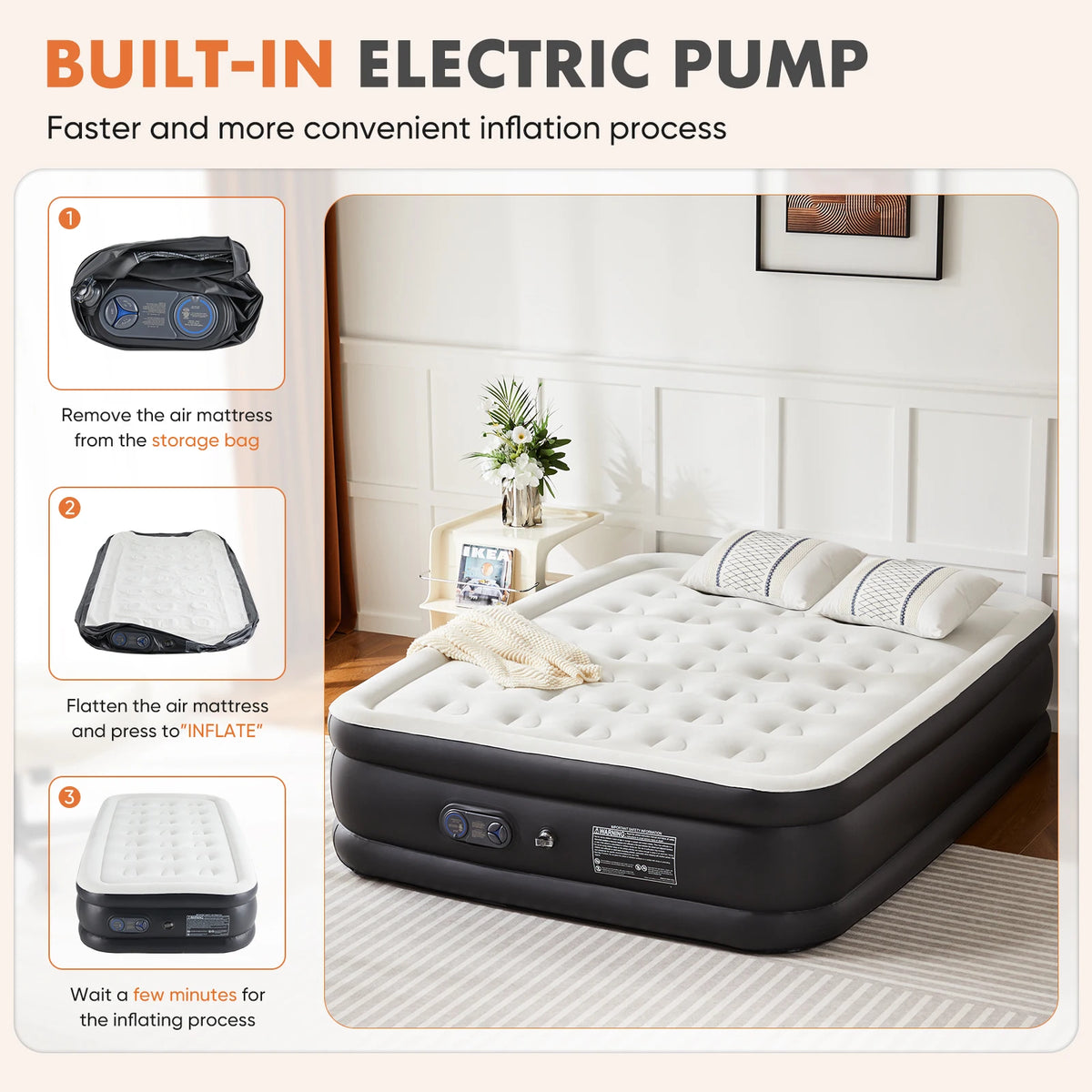 JHK Air Mattress With Non Slip Base For Home Camping