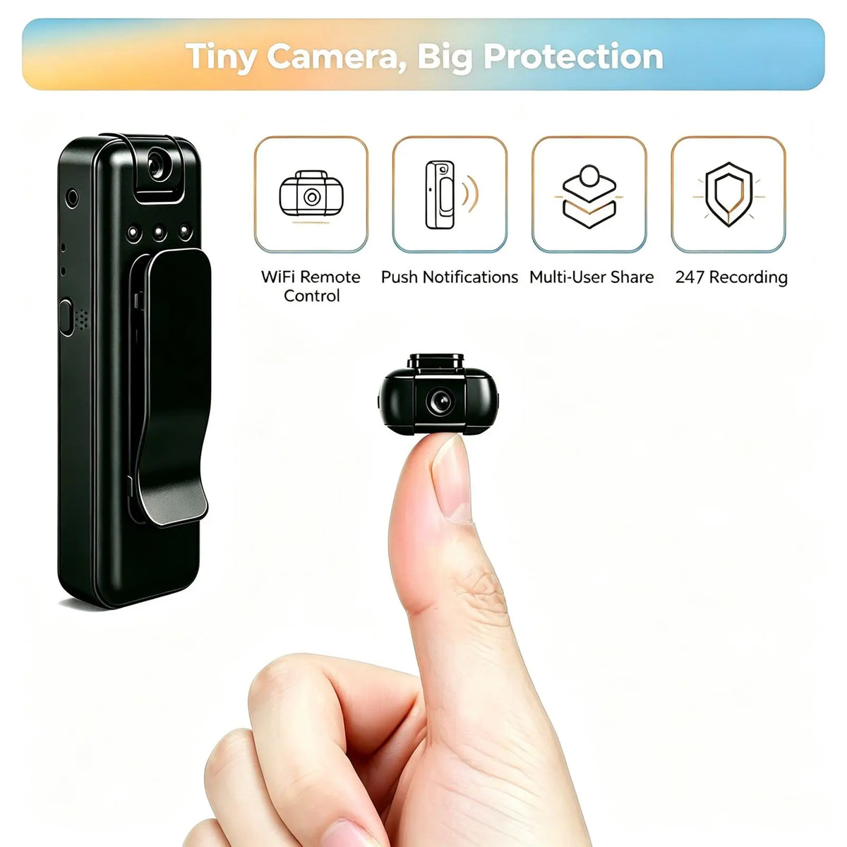 Mini Clip On Body Camera Recorder With Night Vision and Motion Detection