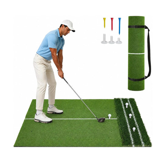 Dual Turf Golf Hitting Mat for Indoor and Outdoor Practice