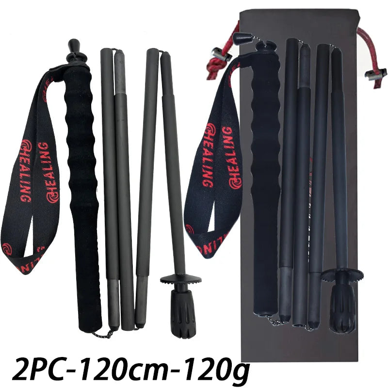 OKHEALING Foldable Carbon Fiber Trekking Poles for Hiking and Walking
