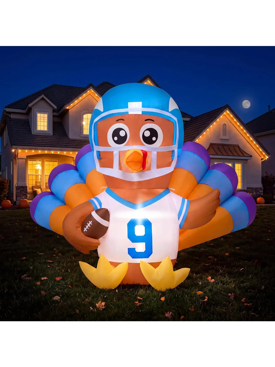 Joyfy Light Up Thanksgiving Turkey Inflatable Outdoor Decoration