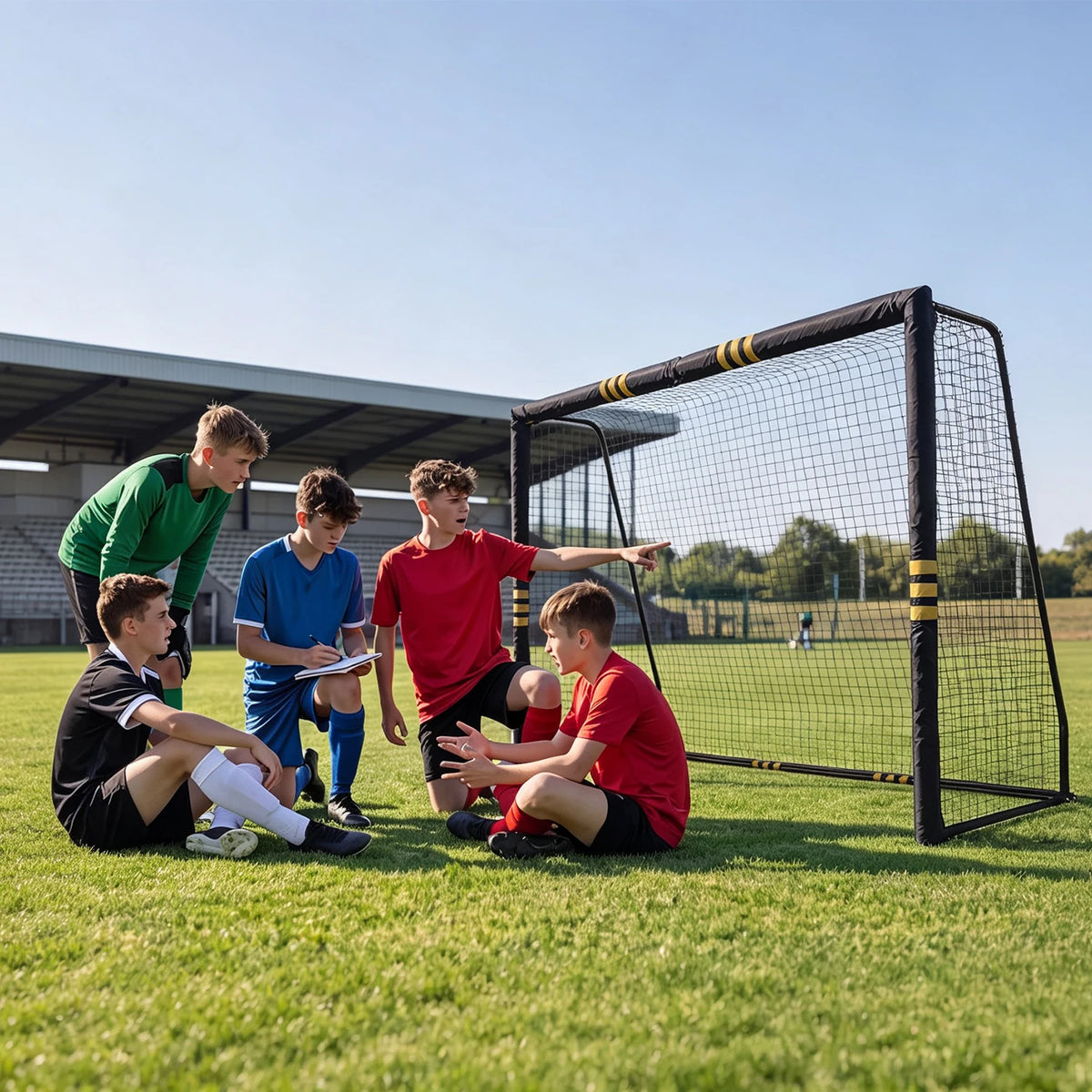HiMISS Heavy Duty Galvanized Steel Backyard Soccer Goal Net