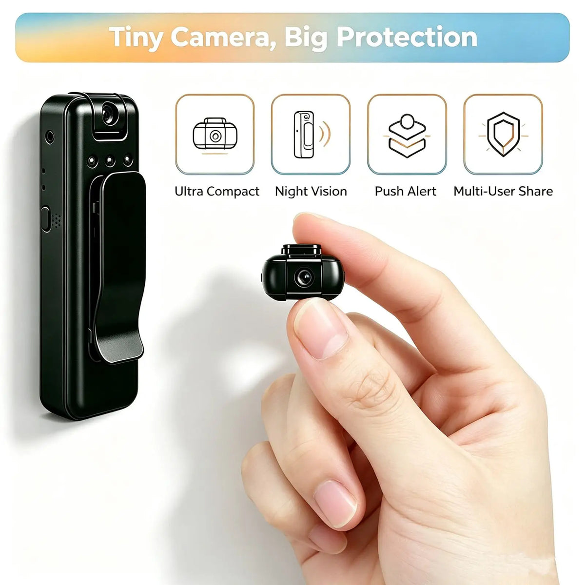 Mini Clip On Body Camera Recorder With Night Vision and Motion Detection