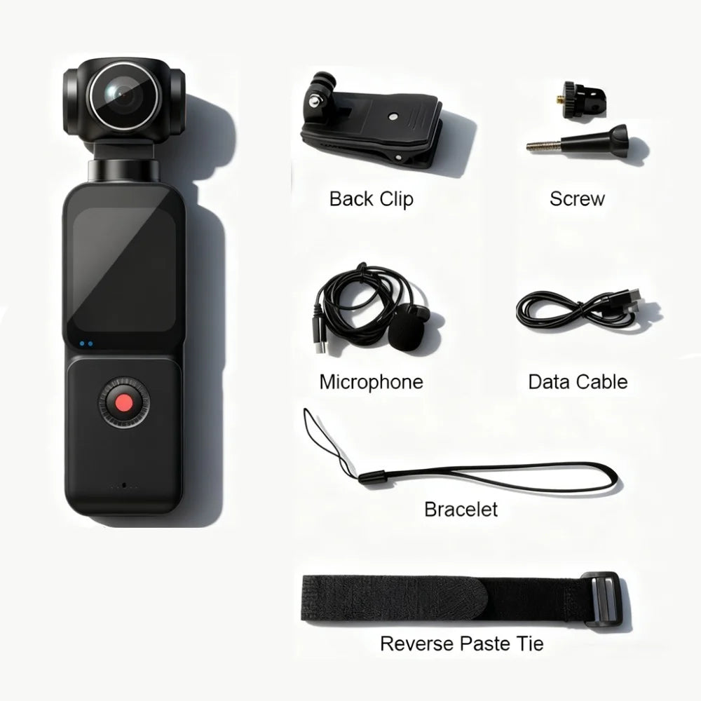 Pocket 5K Action Camera With 270 Degree Rotatable Lens WiFi